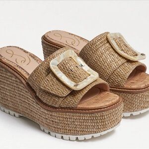 NEW- Sam Edelman Livi Espadrille Beige Wedge